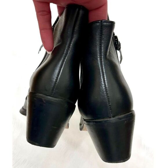 Rebecca Minkoff Lulu Black Leather Western Ankle Boots - Size 7.5 - Picture 3 of 8